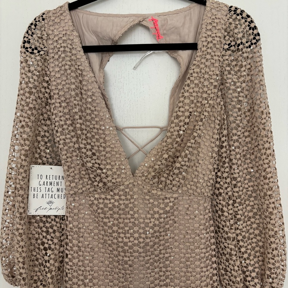 NWT Free People Party Dress W/Lace Up Back